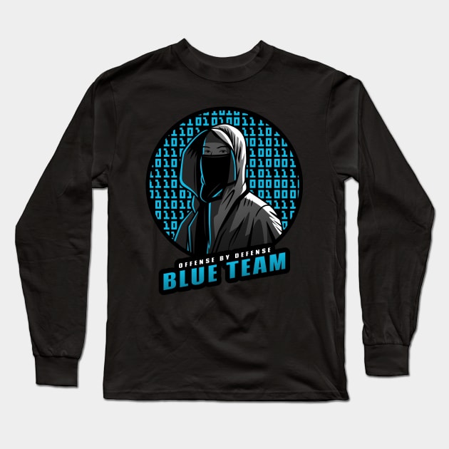 Blue Team | Hacker Design Long Sleeve T-Shirt by leo-jess